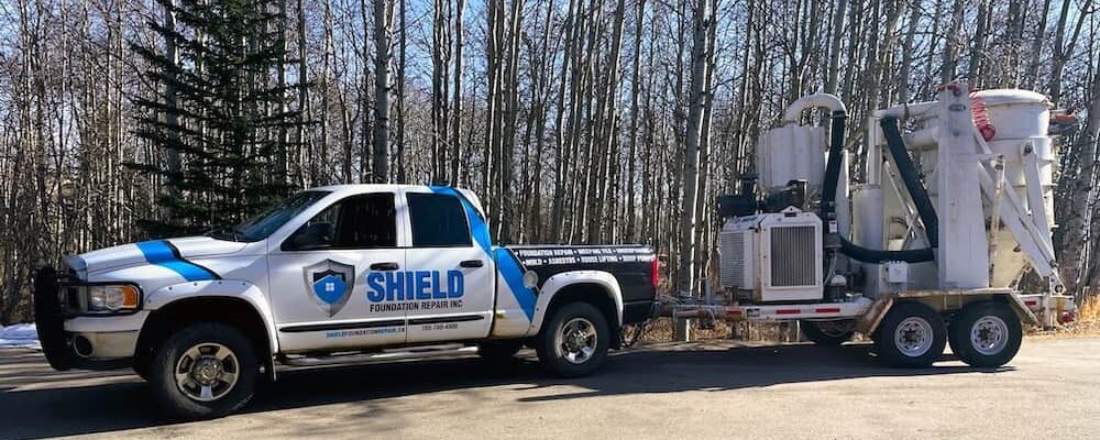 Image of Shield Truck towing the Vector 1 HEPA Vacuum