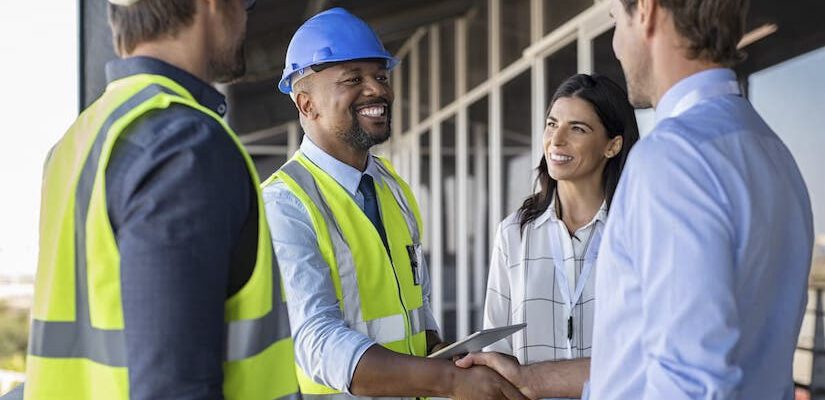 Image of a contractor and client shaking hands.