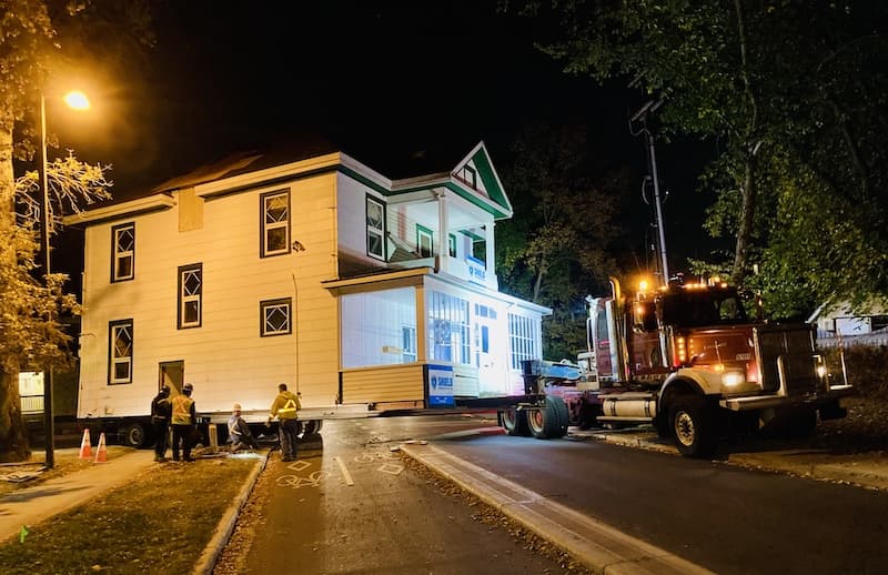 Photograph of Shield Foundation Repair moving a House to a new location.