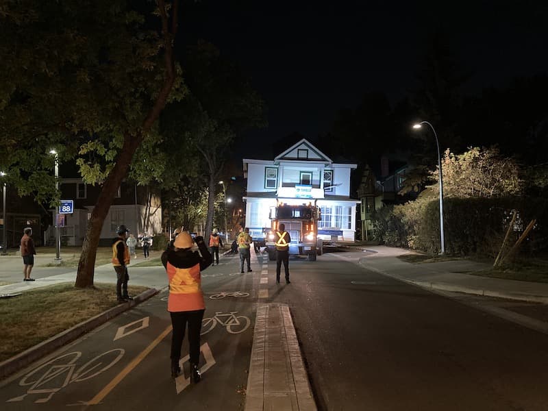 Photograph of Shield Foundation Repair moving a House to a new location.