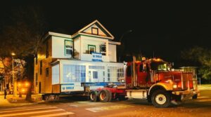 Photograph of Shield Foundation Repair moving a House to a new location.