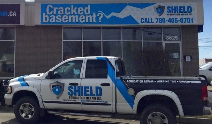 Photo of one of Shield Foundation Repair's trucks.