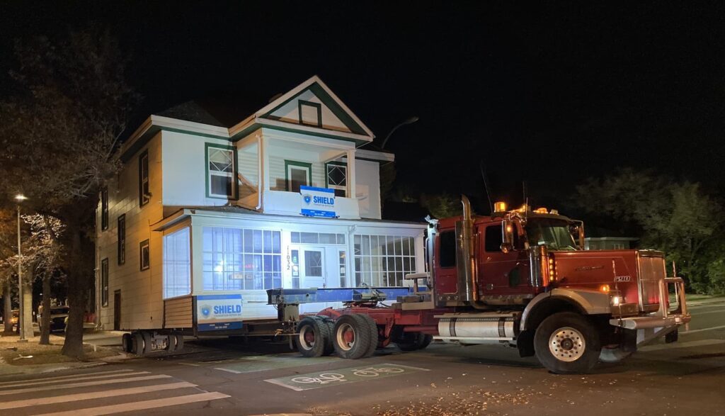 Image of Shield Foundation Repair moving a whole house.