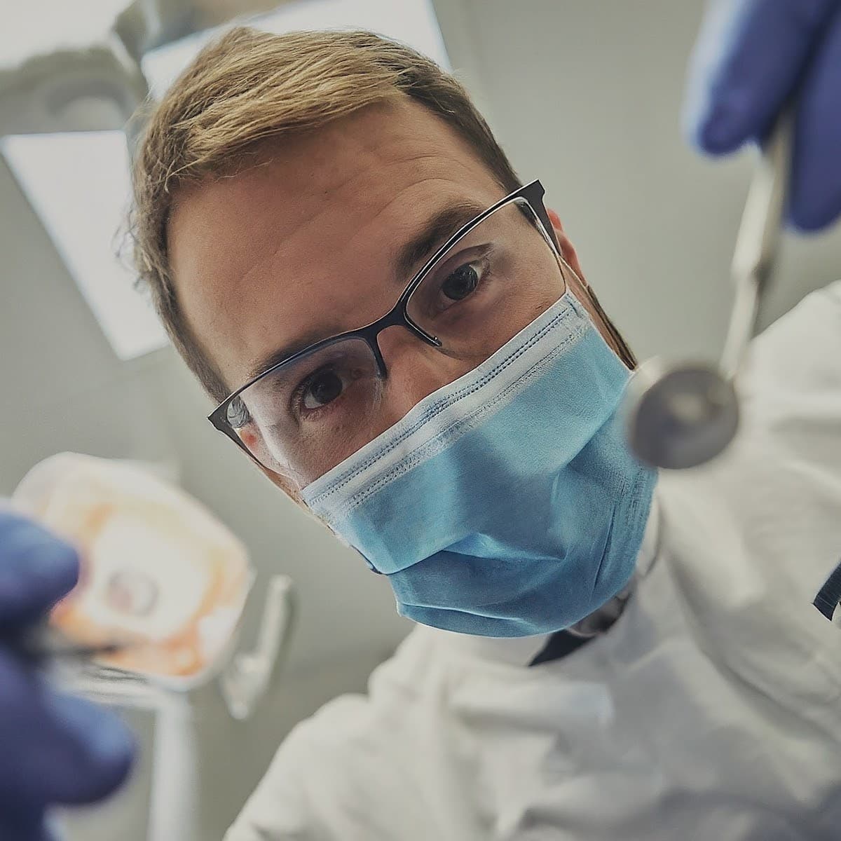 Image of a dentist from the patient's perspective