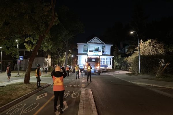 Photograph of Shield Foundation Repair moving a House to a new location.